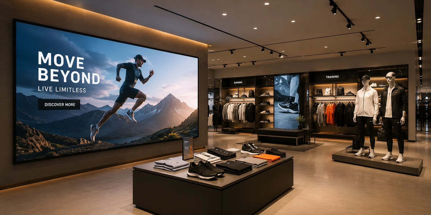 COB LED display installed in a premium retail store